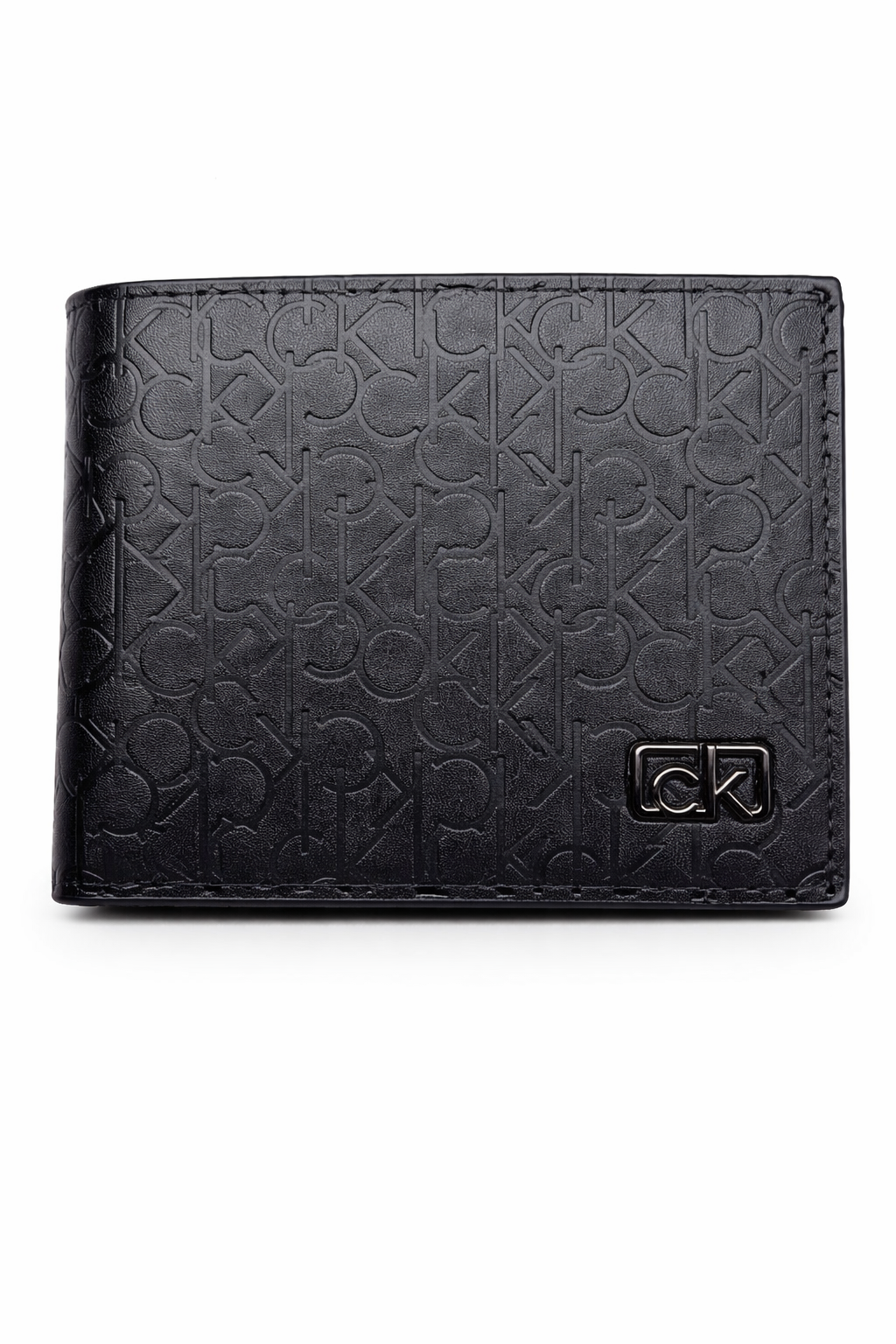 Calvin Klein Men’s Monogram Embossed Bifold Wallet – Black