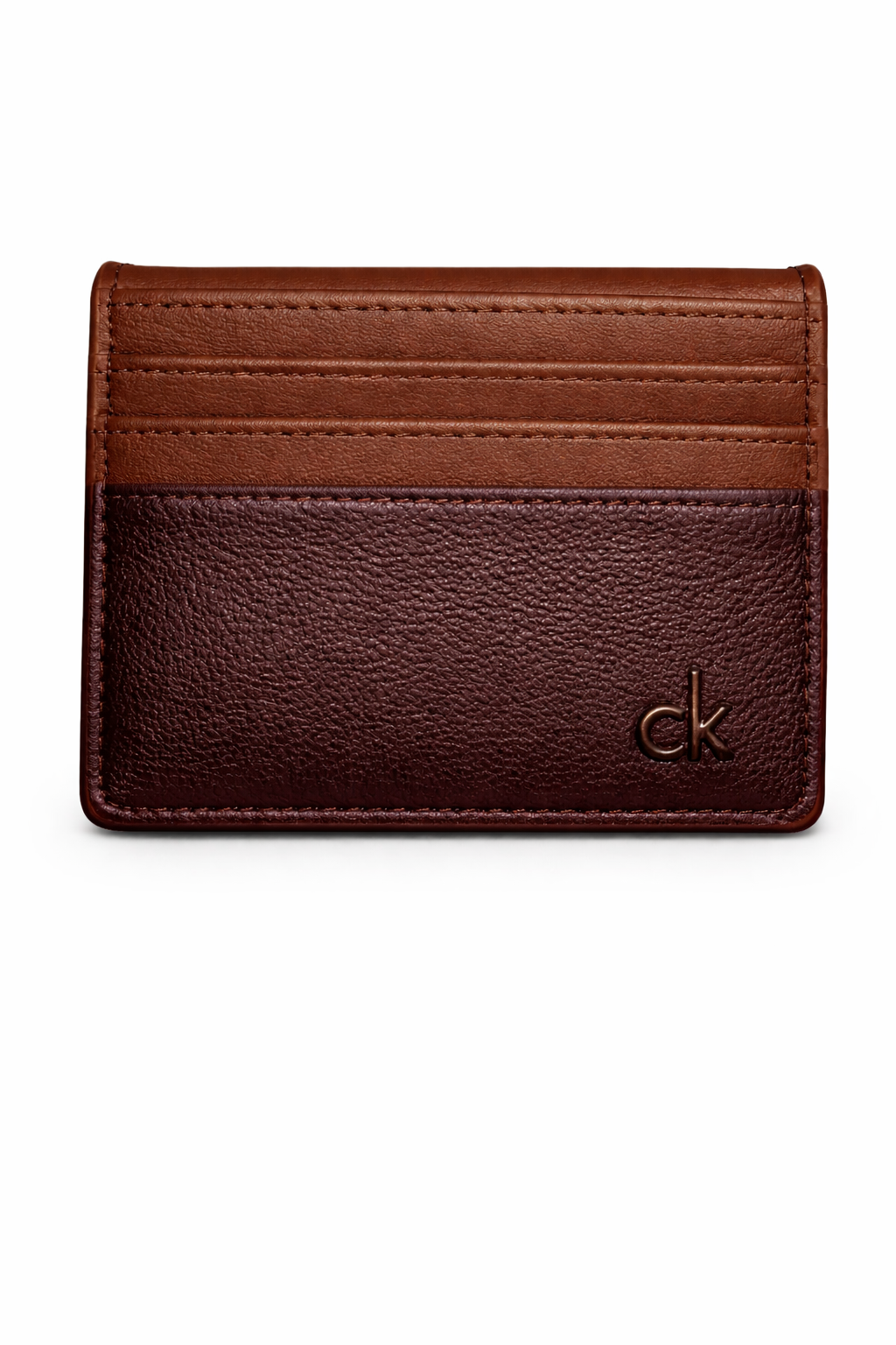 Calvin Klein Men’s Essential Pebble Leather Card Holder - Brown