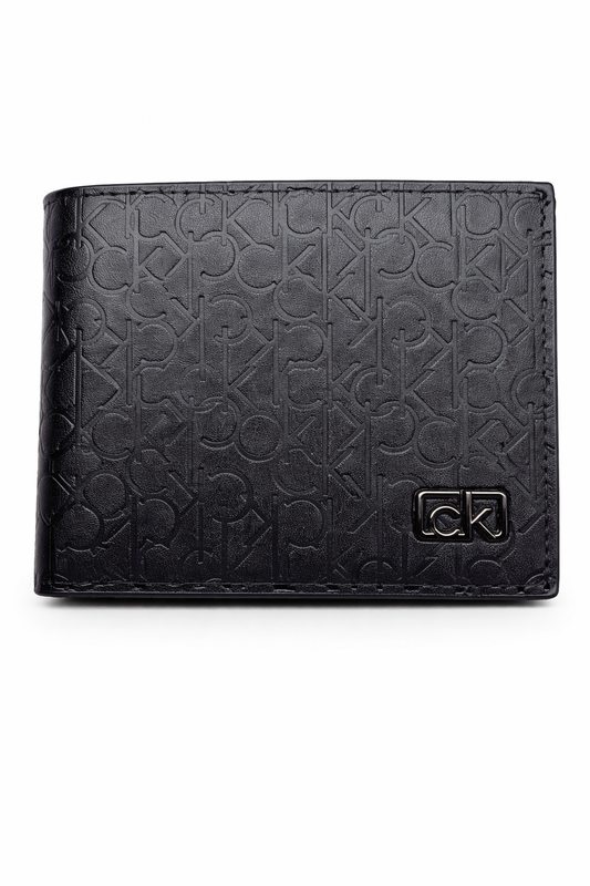 Calvin Klein Men’s Monogram Embossed Bifold Wallet – Black